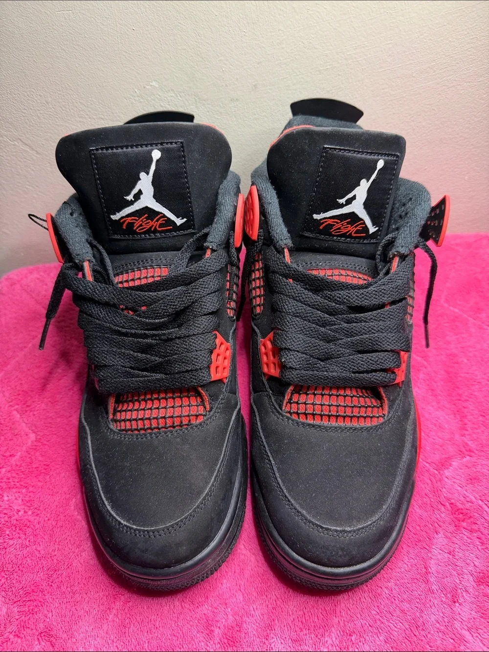 Jordan black and red basketball sneakers